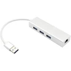 Adaptador Hub USB 3 Portas + Adaptador RJ45 de Rede 3 Portas USB + Adaptador de Placa de Rede