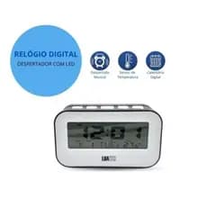 Relógio Despertador Digital Mesa Cabeceira Com Data Temperatura Display Iluminado