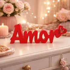 Letreiro Decorativo Amor | Decoração Romântica para Mesa Posta, Jantar a Dois, Dia dos Namorados