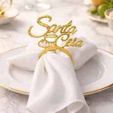 Kit 6 8 12 24 Unidades Anel Porta Guardanapo Santa Ceia Dourado | Decoração Mesa Posta Religiosa Cristã