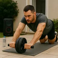 Roda De Treino Para Abdominal Lombar Funcional Fortalecimento Aperelho Rolo Cor Variada Academia Cas