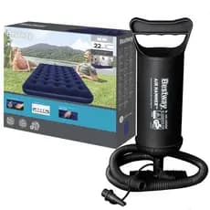 Colchão Camping Casal Resistente Queen Inflável 300kg + Bomba De Ar Bestway Piscina Acampamento Azul