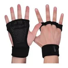 Luvas Academia Crossfit Musculação MBFit Neoprene Par com Munhequeira Preto Tamanho Único Resistente