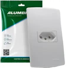 Tomada 20A 2P+T 4x2 Branca Alumbra Inova Pro Completa com Placa 250V Original Para Parede Casa Apartamento Construção