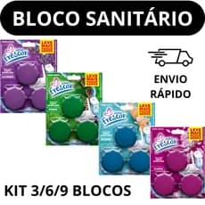 Kit C/ Até 09 Bloco Sanitário Acoplada Pastilha Tablete Para Caixa Acoplada Pedra Sanitária Tablete