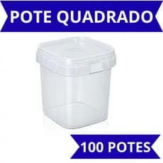 100 Potes Quadrado/Tampa Lacre 220ml Doce/Bolo/Sobremesa
