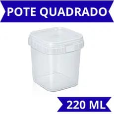 Pote Quadrado Com Lacre 220ml