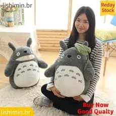 Totoro Gato De Pelúcia Brinquedo Bonito Anime Figura Boneca Com Folha De Lótus Crianças Brinquedos De Aniversário
