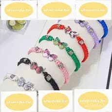 Pulseira De Moda Borboleta Feita À Mão Casal Ajustável De Corda De Rhinestone Para Mulheres E Homens Jóias De Amizade