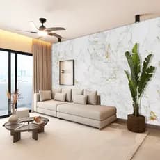 Papel De Parede Autoadesivo 1 Até 6 m Marmore Gold Preto e Branco Decoração Sala Quarto Escritório