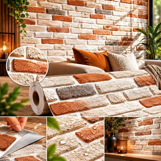 Papel De Parede Adesivo Bloco Tijolos Premium Decoração Quarto - Envio Imediato