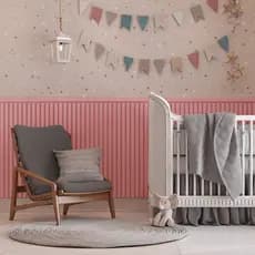 Papel De Parede Adesivo Ripado Infantil Meia Parede Decoração Quarto - Envio Rápido