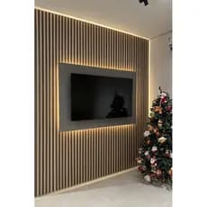 KIT 50 Até 200 Placas Ripados Revestimentos Painel Decorativo MDF Premium Alta Qualidade 45cmx10cm