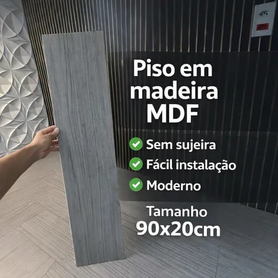 KIT 5 Até 50 Piso MDF MADEIRA PREMIUM ALTA QUALIDADE 90x20 Amadeirado Fácil Instalação Moderno