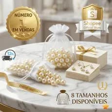 Saco Saquinho Organza Kit 20/50/100 Unidades Tule Branco Saco Lembrancinha Festa 7x9 9x12 10x15