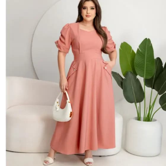 Vestido Longo Feminino Manga Princesa