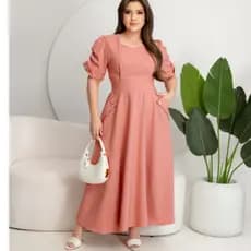Vestido Longo Feminino Manga Princesa