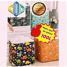 CESTO ORGANIZADOR MULTIUSO DOBRAVEL PROVA D'ÁGUA G/ ROUPA SUJA BRINQUEDOS COD