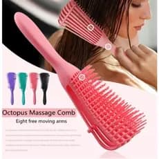 ate KIT5 Escova Pente de Cabelo Polvo Modeladora Cachos Fácil Desembaraço Multifuncional COD