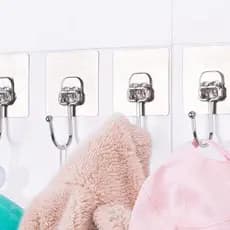 10/15/20 Ganchos Adesivos Universais com Acabamento Metálico - Força e Elegância para Sua Casa