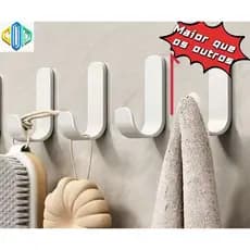 Gancho Adesivos Mais Fortes para Parede com Fita Dupla Face 3M para Toalhas Banheiro Cor Branco 9cm