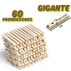KIT Pregador GIGANTE de Madeira Reforçado – 12/24/36/48/60 Unidades ótima qualidade …