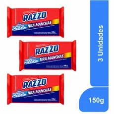 Sabão Barra Razzo Tira Manchas Kit 3 Unidades..