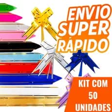Kit 50 Laços Mágicos Fácil Para Presente Com Filete Dourado P/M/G Cores Sortida...