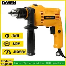 Furadeira com Impacto 13mm Auto Reverso de Impacto Potência 530W parafusadeira martelete rompedor
