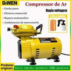 Compressor de Ar direto 1/3HP 50PSI Com Acessórios Compacto 110V/220V Bivolt Compressores de Parafuso