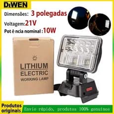 Luz De Trabalho Ao Ar Livre Sem Fio De 26 LEDs de alto brilho, alimentada por bateria e com Lanterna USB
