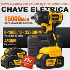 Chave de impacto sem escova 13MMParafusadeira Chave De Impacto 2 Baterias 21vMotor Brushless 450nm
