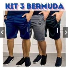 1 Short Individual Ou Kit C/ 3 Shorts Bermuda Dry Fit Esportiva Treino 2024 Com Ziper no Bolso