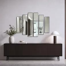 Espelho Decorativo Sala de Jantar Kit 6 Peças 70x95cm Alta Qualidade Prata Bronze Mosaico Reflete Imagem Perfeita