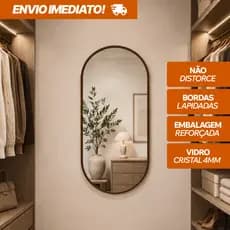Espelho Oval Capsula Pilula Grande Parede Moldura Provador Loja Decorativo 110x50 80x50 60x40 Moldura de Couro Quarto