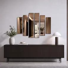 Espelho Decorativo Kit 6 Peças 70x95cm Sala de Jantar Alta Qualidade Prata Bronze Mosaico Reflete Imagem Perfeita Vidro