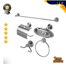 Kit Stander Acessórios para Banheiror 5 peças Aço Inox e Alumínio