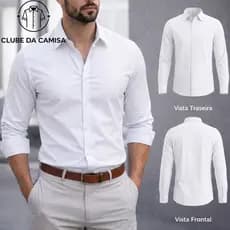 Camisa Social Masculina Manga Comprida Escritório Casual De Boa Qualidade Slim Fit Com Elastano
