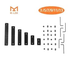 Trilho Picatinny 21mm 40mm Alumínio Sistema M-LOK 21mm Acessório Tático Esportivo Outdoor 9 11 13 Slots