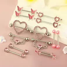 Piercing Mamilo Par Aço Inox Aço Cirúrgico 316L Antialérgico Hipoalergênico Feminino Masculino Modelo Original Premium