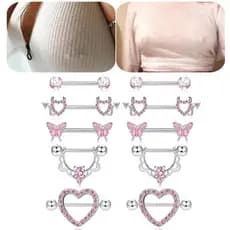 Piercing Mamilo Par Titânio Aço Cirúrgico 316L Antialérgico Hipoalergênico Feminino Masculino Acessório Corpo