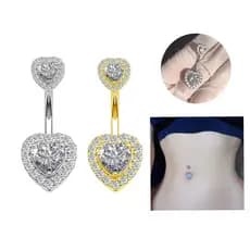 Piercing Umbigo Banana Branco Aço Cirúrgico Antialérgico Inoxidável Feminino Acessório Corporal Brilho Pedra