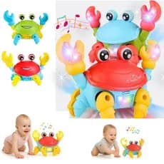 Brinquedo Caranguejo Fujão Musical Infantil com Luz Som e Movimento para Bebês