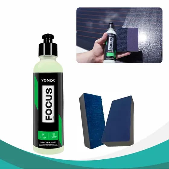 KIT Focus Vonixx + TACOS Descontaminante REMOVEDOR DE MARCAS D'ÁGUA DE VIDROS E ESPELHOS 240ml Vonixx