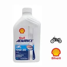 Óleo de Moto 10W30 Shell Advance AX6 4T Semissintético 1L Original Alta Proteção Motor API SL JASO MA2