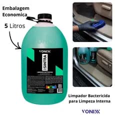 Sintra Vonixx - Limpeza Interna Veículos - Plásticos, Banco - Limpador Bactericida  - 5lt