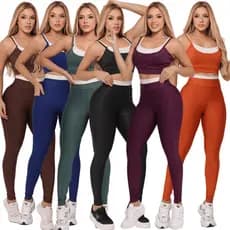 Kit 6 Conjuntos Fitness Feminino Academia Legging + Top Suplex Premium P ao GG Suplex Premium Top e Calça Academia