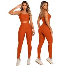 Conjunto Fitness Feminino Luxo Suplex Premium Roupa de Academia Cintura Alta P ao GG