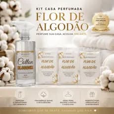 kit Água Perfumada 500ml +3 Sachês aromaticos, luxo pra tecidos, lençol, etc Cotton Blossom(flor de algodao) N&V Diamond