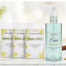 Coleção Home Premium erva doce Água Perfumada 500ml + 3 Sachês Perfumados- Kit Aromatizador luxo/ N&V DIAMOND
